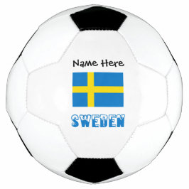 Suécia e Bandeira Sueca com Bola de Futebol com o 