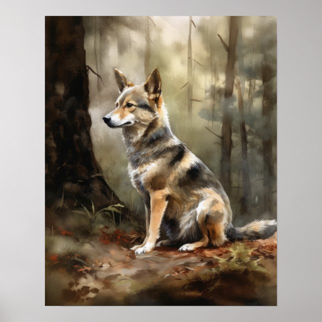 Sueco Vallhund Dog Art Impressão (Frente)