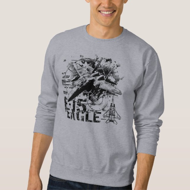 Suéter A camisola básica dos homens de F-15 Eagle (Frente)