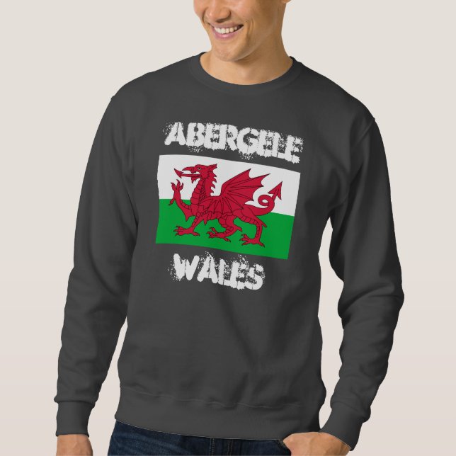 Suéter Abergele, País de Gales com bandeira galesa (Frente)