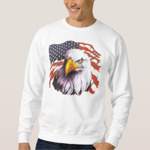 Suéter Águia americana com um rasgo - bandeira dos EUA n