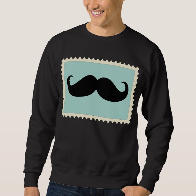Suéter Bigode preto engraçado 2 (Frente)
