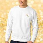 Suéter Bordado Crio Mens - Camiseta de Monograma com Bordado Pers<br><div class="desc">Crie seu próprio monograma personalizado, mens faux gold monograma / iniciais bordados como uma camisola clássica crewneck. Basta digitar seu monograma / inicial para personalizar. Faz um presente personalizado de excelente, para irmão, filho, pai, marido, namorado, avô, os homens especiais da sua vida, para aniversário, casamento, graduação, dia de os...</div>