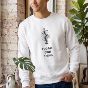 Suéter Branco Casual com Decote Redondo Minimalist