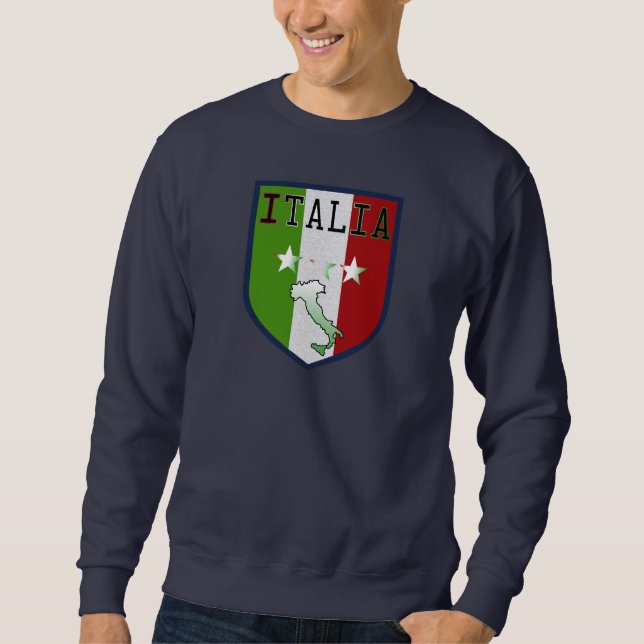 Suéter Camisola azul da crista de Italia (Frente)