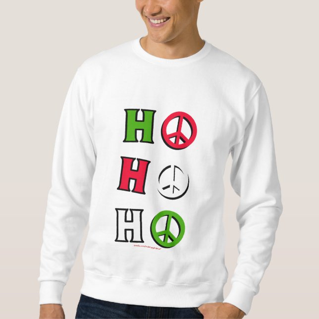 Suéter Camisola da paz do Natal "ho ho ho" - (Frente)