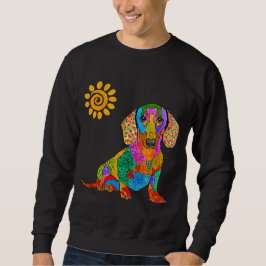 Suéter Camisola de Dachshund, branca e colorida