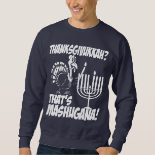 Suéter Camisola do Monochrome de Thanksgivukkah Mashugana