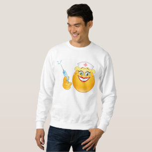 Suéter camisola dos homens do emoji da enfermeira