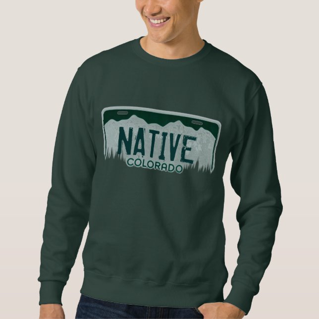 Suéter Camisola nativa das caras da matrícula de Colorado (Frente)