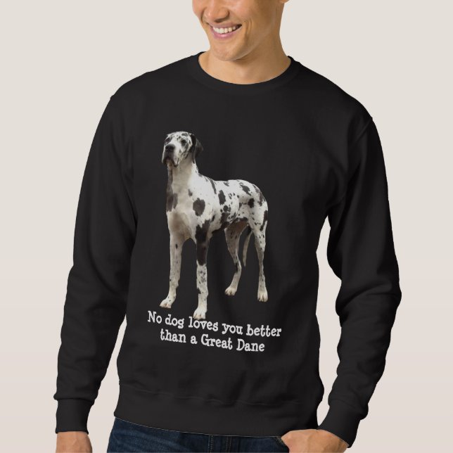 Suéter Camisola unisex do Harlequin de great dane (Frente)
