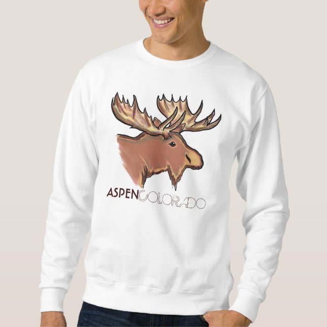 Suéter Camisola unisex dos alces marrons de Aspen (Frente)