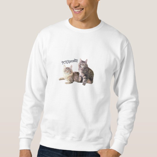 Suéter Camisola unisex PURRsonality dos gatos (Frente)