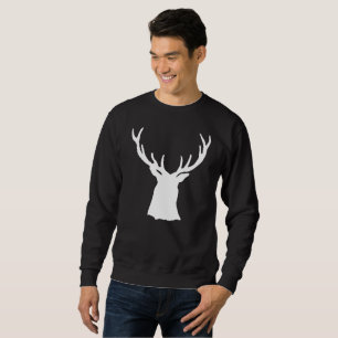 Suéter Cervos do branco da silhueta dos Antlers da cabeç