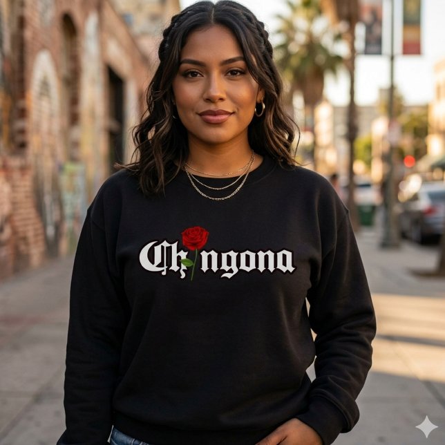 suéter Chingona Red Rose (Chingona Red Rose sweatshirt)