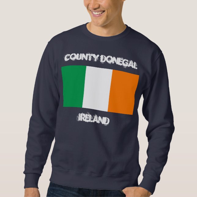 Suéter County Donegal, Irlanda com bandeira irlandesa (Frente)
