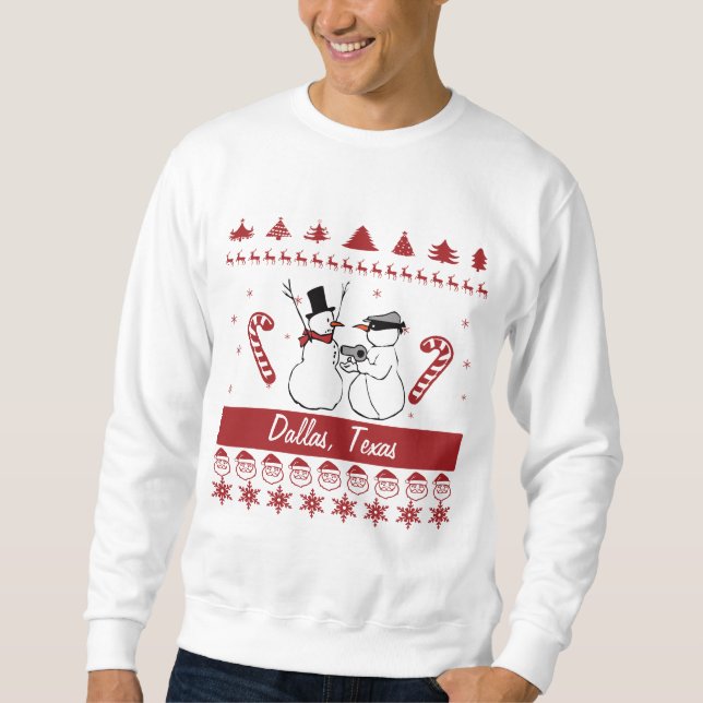 Suéter Dallas Texas Tacky Xmas Sweatshirt Snowman Robbery (Frente)