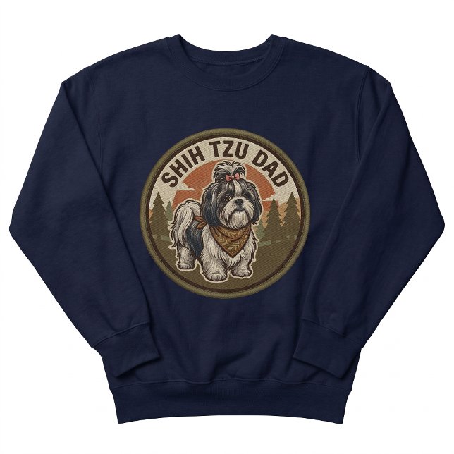 Suéter de Manga Comprida Shih Tzu Dad | Presente d (Criador carregado)