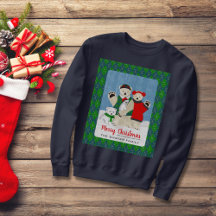 Suéter de Natal Feio da Família Urso Polar Bonito