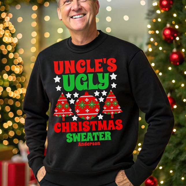Suéter de Natal Feio do Tio Personalizado (Criador carregado)
