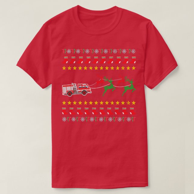 Suéter de Natal Feio para Bombeiro (Frente do Design)