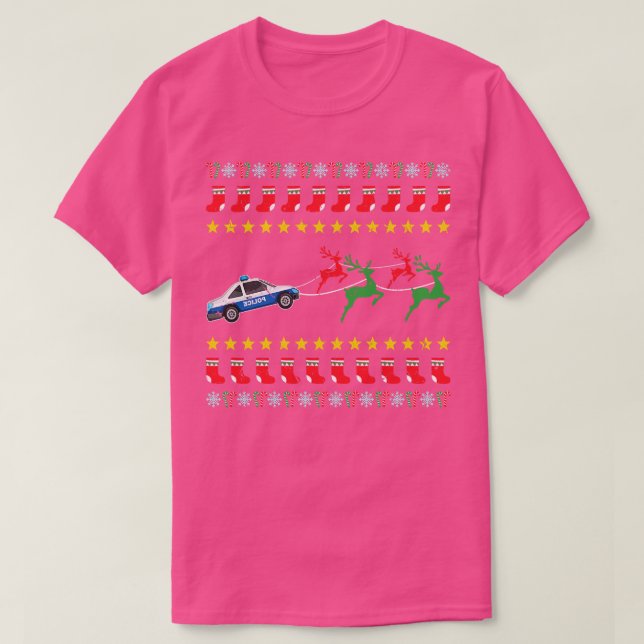 Suéter de Natal Feio para Policial (Frente do Design)