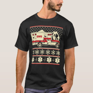 Suéter de Natal Frio e Engraçado EMT com ambulânci