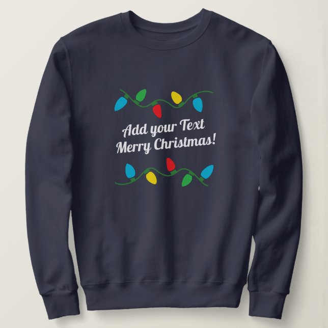 Suéter de Natal Simples | Adicionar seu texto (Frente do Design)
