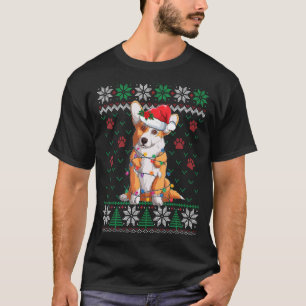 Suéter Feio Cachorro Chapéu de Papai Noel Luzes de