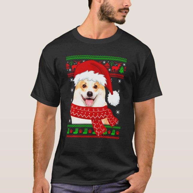 Suéter Feio de Corgi Natal Amante de Cachorro (Frente)