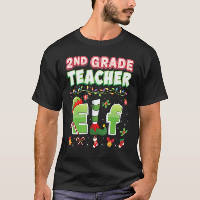 Suéter Feio de Luz de Natal de Elfo de Professor d (Frente)