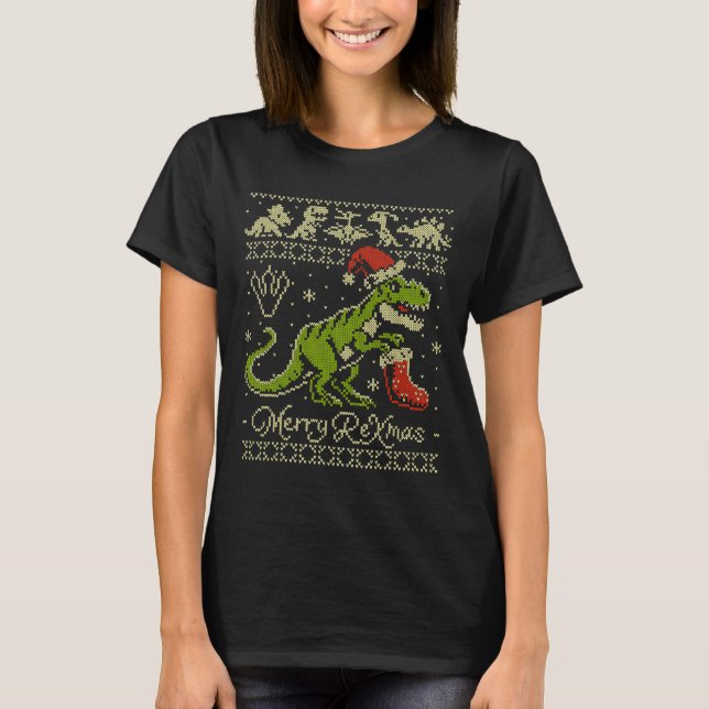Suéter Feio de Natal de Dinossauro - Natal Diverti (Frente)
