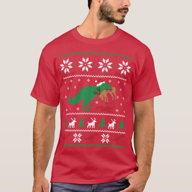Suéter Feio De Natal De Dinossauro Presente Divert (Frente)