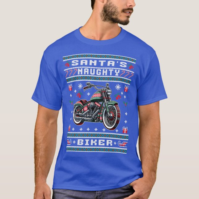 Suéter Feio de Natal de Motociclista Malvado (Frente)