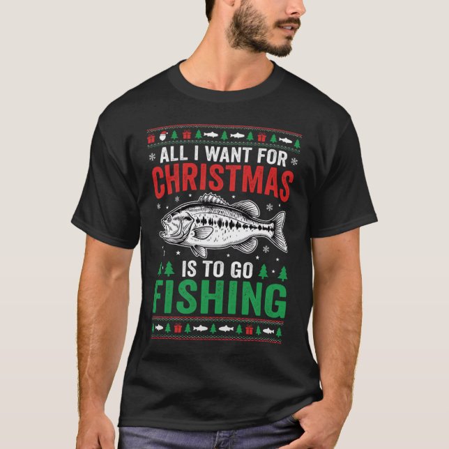 Suéter Feio de Natal para Pescar de Robalo (Frente)
