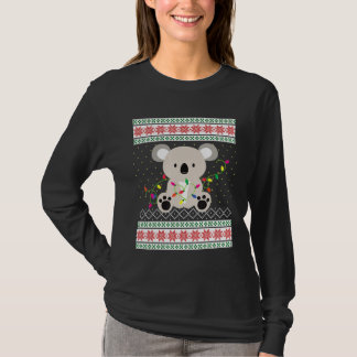 Suéter Feio de Natal Urso Koala Com Luzes de Natal
