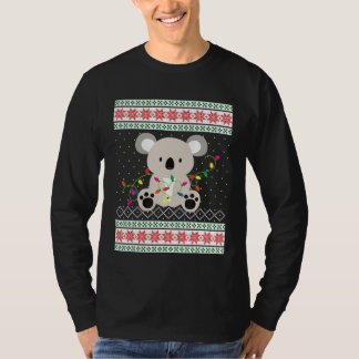 Suéter Feio de Natal Urso Koala Com Luzes de Natal