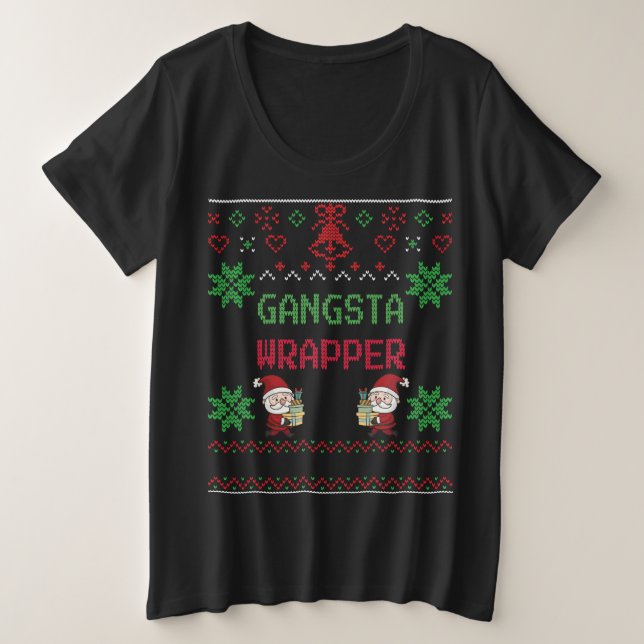 Suéter Feio - Gangsta Wrapper - Presente de Natal (Frente do Design)