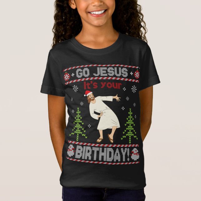 Suéter Feio Jesus É Sua Feliz de aniversário Chr (Frente)