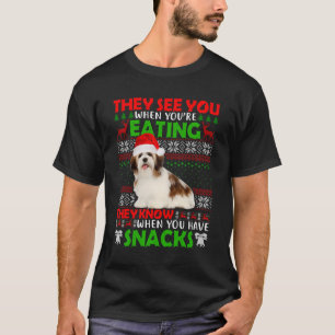 Suéter Feio Shih Tzu Eles Vêm Você Comendo Christm