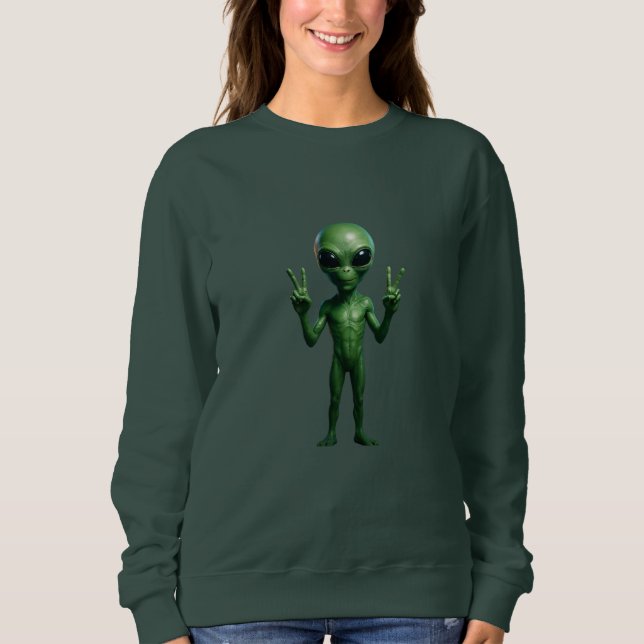 SUÉTER FEMININA Extraterrestre futurista (Frente)