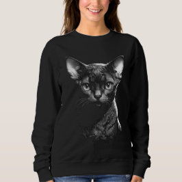 Suéter feminino de arte gótica Devon Rex