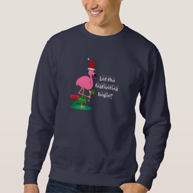 Suéter Flamingo Sweashirt do Natal (Frente)