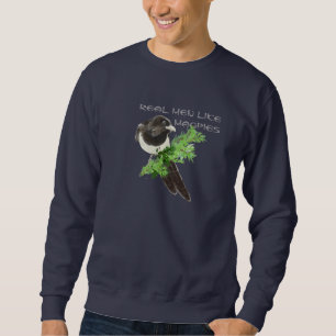 Suéter Homens Reais Como Magpies Pássaros Humor Aquarela