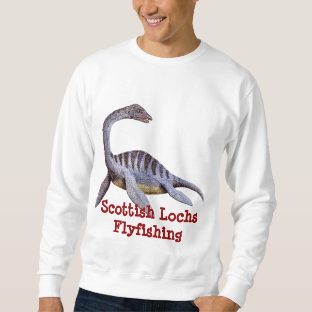 Suéter Lochs escoceses que flyfishing o roupa do Nessie (Frente)