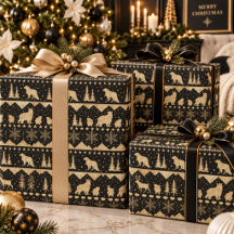 Suéter Nórdico Dourado Animais de Inverno Preto