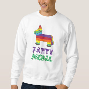 Suéter PARTY ANIMAL Rainbow Donkey Piñata Birthday Fiesta