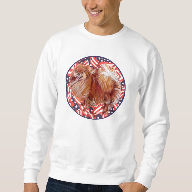 Suéter Pomerânia Vermelho Branco & Azul (Frente)