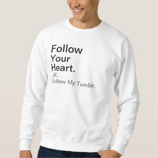 Suéter Siga, JK., seu, coração., siga meu Tumblr.