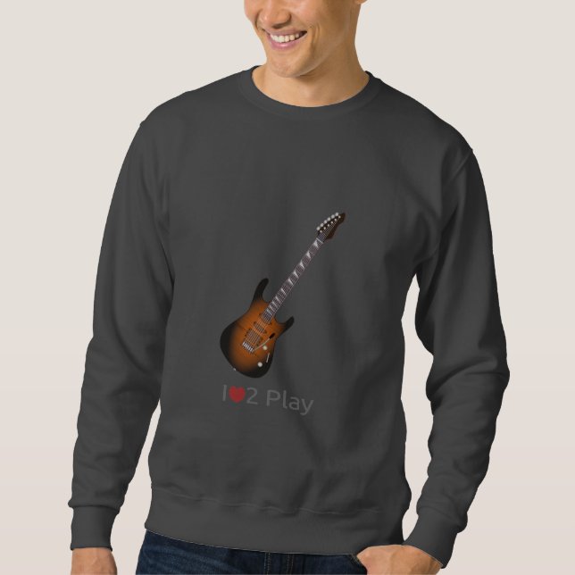 Suéter Sweatshirt com ilustração de uma guitarra elétrica (Frente)